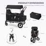 ELEMARA Heavy-Duty 4-Seater Wagon Stroller with Anti-Shock All-Terrain Wheels