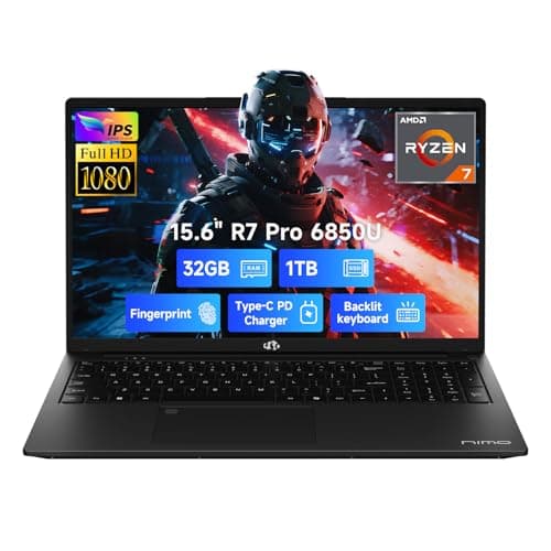 NIMO 15.6-Inch FHD Light-Gaming Laptop with AMD Ryzen 7 Pro 6850U and 32GB RAM