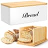 RYTOXILO Bread Slicer with Storage Box & Bamboo Lid for Kitchen Counters