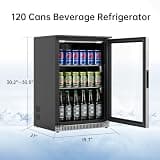 Weili 20-Inch Built-In Beverage Refrigerator, 120-Can Capacity with Lock