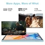NOVOJOY 10-inch Android 15 Productivity Tablet Bundle with Protective Case and Stylus