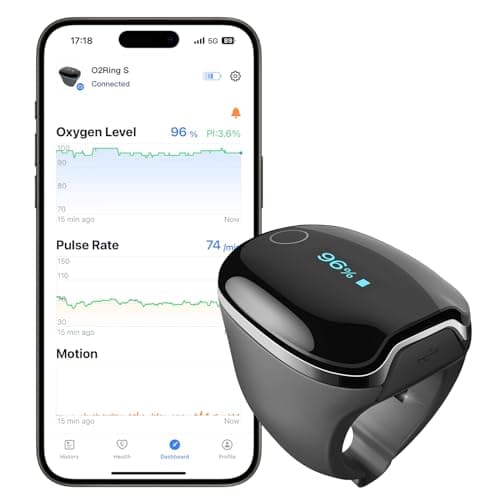 Wellue O2Ring-S Continuous Wearable Oxygen Monitor with Smart Vibration