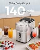 EUHOMY 35-Pound Compact Pebble Nugget Ice Maker with Self-Cleaning Mode