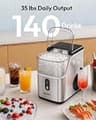 EUHOMY 35-Pound Compact Pebble Nugget Ice Maker with Self-Cleaning Mode