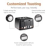 Amazon Basics 1500W 4-Slice Toaster with 1.25-Inch Slots and 7 Browning Levels