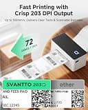 SVANTTO 4x6 Bluetooth Shipping Label Printer, High-Speed Inkless Technology