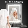 DUMOS 24.1" x 32.1" Dual-Zone LED Bathroom Mirror with Stepless Dimming