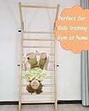 FC FUNCHEER Solid Wood 11-Rod Gymnastics Stall Bar with Pull-Up Station