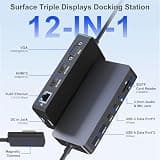 Cateck 12-in-1 Magnetic Surface Connect Docking Station with 72W Power Adapter