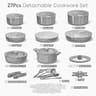 CAROTE 27-Piece Detachable Handle Ceramic Non-Toxic Cookware Set