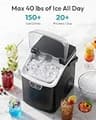 EUHOMY Portable 40-Pound Nugget Ice Maker with Integrated Carry Handle
