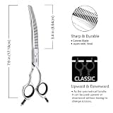HASHIMOTO 7-Inch Curved Thinning Shears with 50 V-Shaped Teeth for Blending
