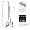 HASHIMOTO 7-Inch Curved Thinning Shears with 50 V-Shaped Teeth for Blending