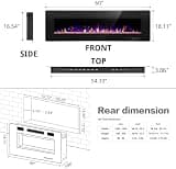 R.W.FLAME 60-Inch Recessed and Wall Mounted Linear Electric Fireplace Insert