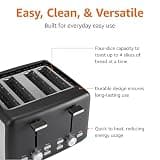 Amazon Basics 1500W 4-Slice Toaster with 1.25-Inch Slots and 7 Browning Levels