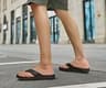 KuaiLu Mens Sport Orthopedic Flip Flop with Wide Casting Leather and Yoga Insole