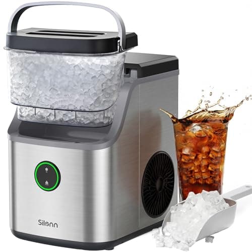 Silonn Portable Countertop Nugget Ice Maker with Self-Cleaning Functionality
