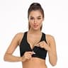 Women's Zip-Front Wireless Post-Surgery Padded Racerback Compression Bra 3-Pack