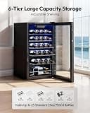 EUHOMY 25-Bottle Freestanding Compressor Wine Cooler Refrigerator with Touch Screen