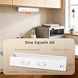 SURAIELEC 16-Inch Hardwired Under Cabinet Power Strip with 20A GFCI and USB