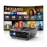 CWEUG 2400 ANSI Smart Projector with 2.1 Channel Sound System & Automatic Lens Cap