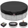 LXKCKJ 420D Oxford Budget-Friendly Round Pool Cover with Ground Tie-Down Nails