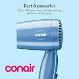 Conair Compact Folding Travel Hair Dryer, 1600W Manual Dual Voltage Model