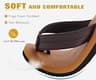 KuaiLu Mens Cushioned Yoga Mat Memory Foam Flip Flop with Faux-Leather Strap