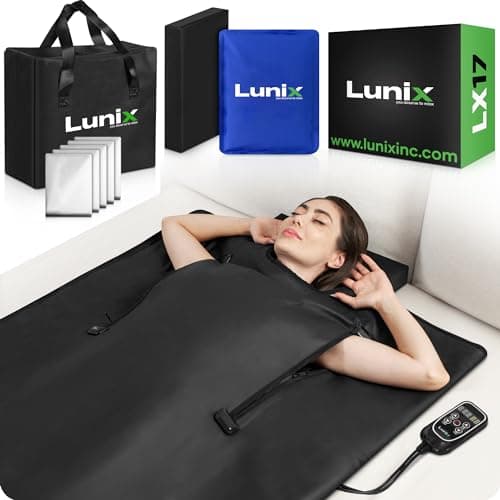 Lunix LX17 Waterproof Infrared Sauna Blanket and Wellness Accessory Kit