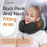 MLVOC Ergonomic Memory Foam Travel Neck Pillow with 3D Eye Mask and Earplugs