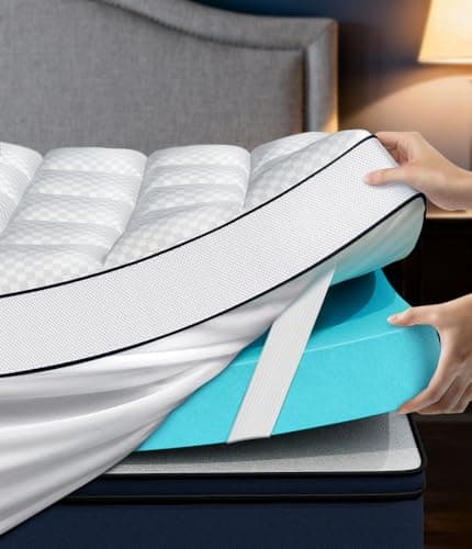 Panyu 4-Inch Dual Layer Cooling Gel Memory Foam King Size Mattress Pad