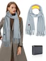 Lionrose Intelligent Rechargeable Electric Heating Scarf with Battery, Blue-Gray
