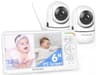 HelloBaby 6-Inch IPS Split Screen Video Baby Monitor with Two Cameras and PTZ