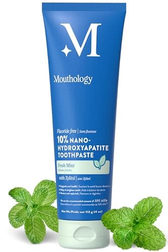 Mouthology 10% Nano Hydroxyapatite Fluoride-Free Remineralizing Toothpaste, Single Tube