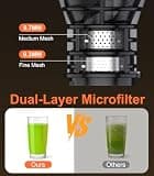 URVIBY Cold Press Masticating Juicer Machine with 5.3-Inch Large Chute