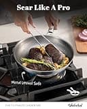 VEDNHOL 3-Piece Hammered Pure Titanium Frying Pan Set with Composite Steel Core