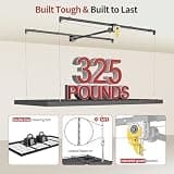 Overhead Garage Ceiling Storage Rack, 4x8 FT Manual Lift System with Safety Lock