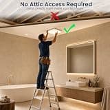 Fitop Ceiling Mount Shower Ventilation Exhaust Fan with 3CCT LED Light, 110 CFM