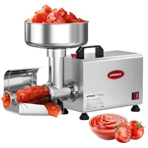 ARINOO 450W Commercial Electric Tomato Strainer with Dual-Channel Auto-Separation