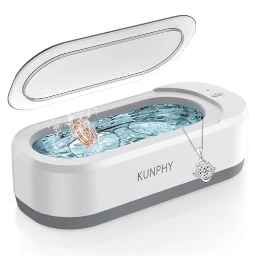 KUNPHY High-Frequency Ultrasonic Jewelry Cleaner, 46,000 Hz One-Touch Operation
