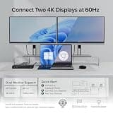 Plugable Dual 4K 60Hz HDMI USB-C Docking Station with 65W Power Delivery