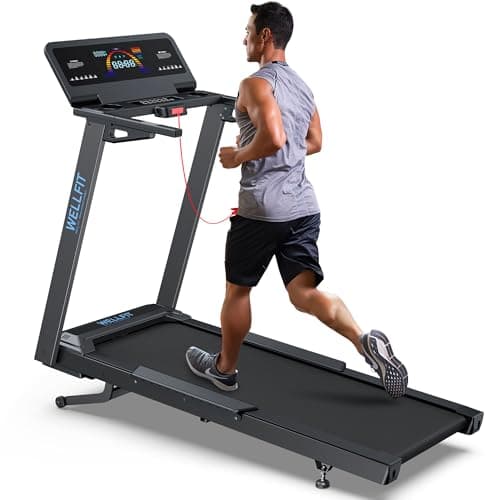 WELLFIT Auto Incline Heavy-Duty Treadmill for Plus-Sized Athletes, 500 lbs