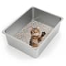 Kirecoo Extra Large High-Sided Stainless Steel Cat Litter Pan (23.4 x 15.5 In)