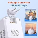 TREVOLTY 2000W Adapter and 1200W Voltage Converter with 20W PD Fast Charge