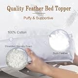 WhatsBedding 5-Inch Duck Feather & Shredded Memory Foam Mattress Topper