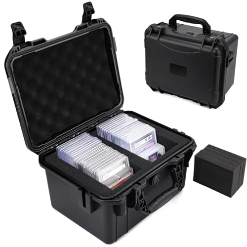 QINGUANG IP67 Waterproof Graded Card Storage Hard Case with 4 Foam Dividers