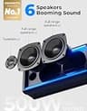 KEMIMOTO 25-Inch 6-Speaker Metal UTV Soundbar with 5 Distinct RGB Light Modes