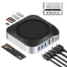 BAOZEE Mac Mini M4 Dock with NVMe SSD Enclosure and Dual Monitor 4K Display Output