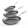 COOKER KING 3-Piece Tri-Ply Stainless Steel Etched Nonstick Frying Pan Set