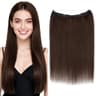 MY-LADY 16-Inch Dark Brown Premium Human Hair Halo Extensions with Wire